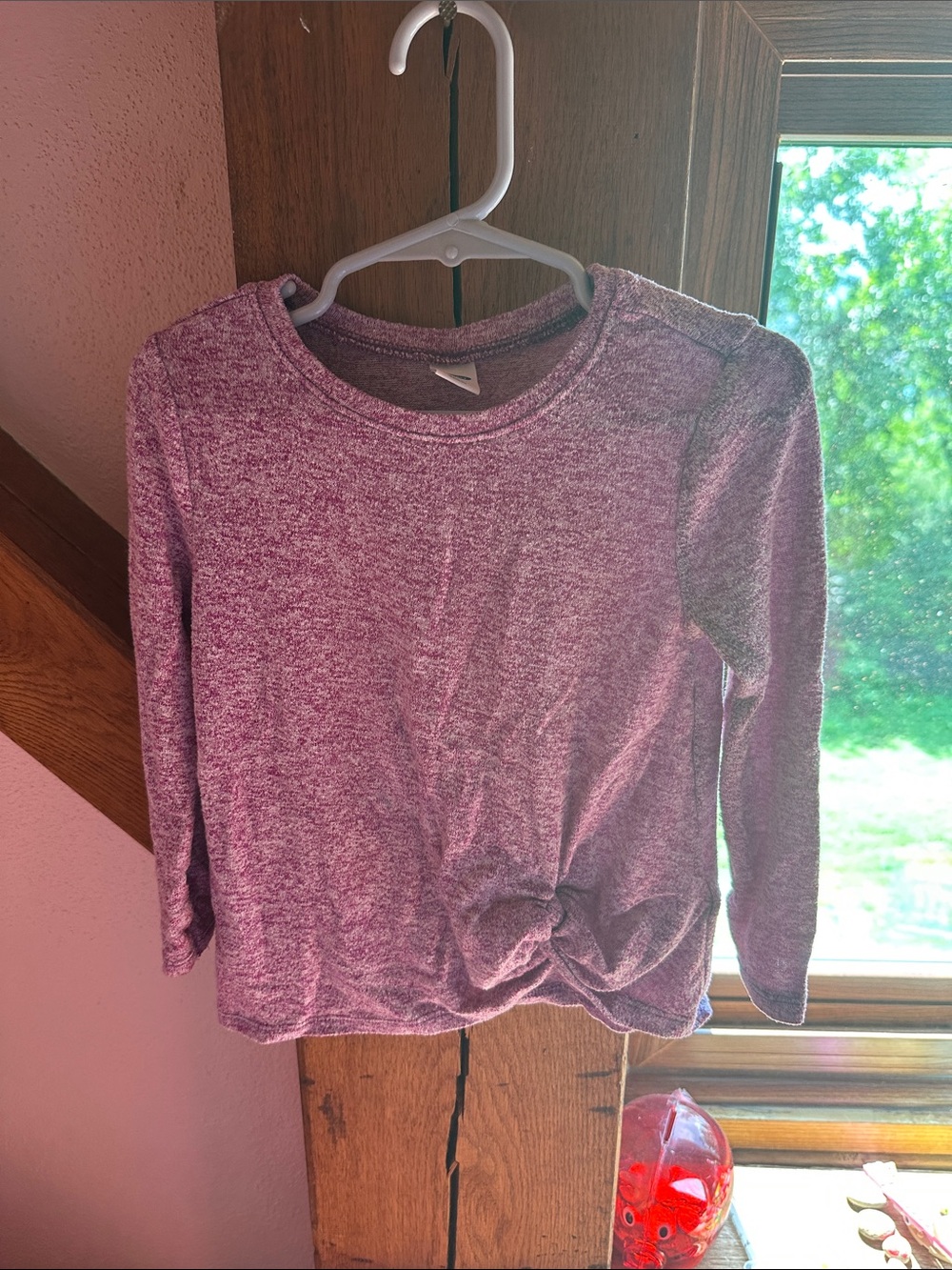 Girls' Long-Sleeve Top Twist Hem Top - Old Navy